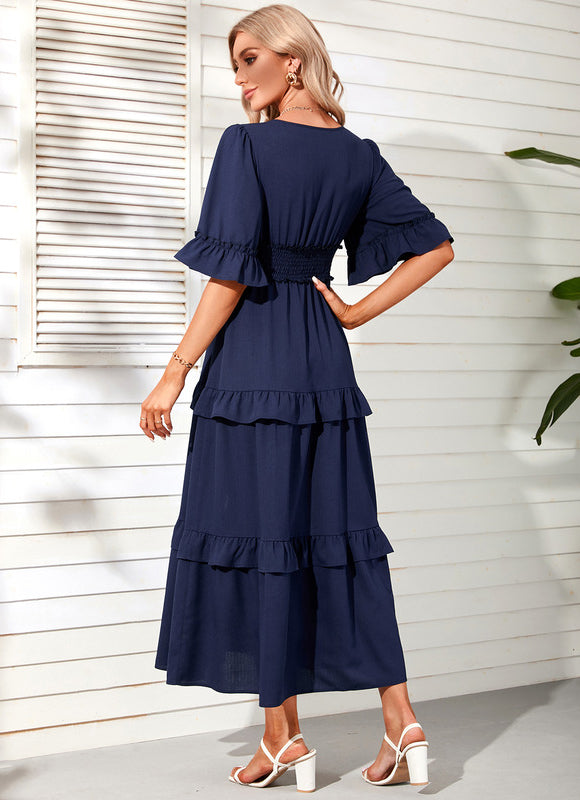 Robe Maxi Chic Col V Évasée - gallery 2