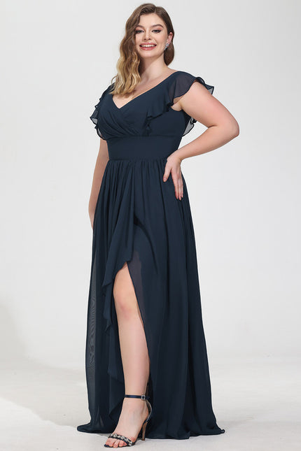 Robe Mousseline Élégante Col V Fendue - gallery 7