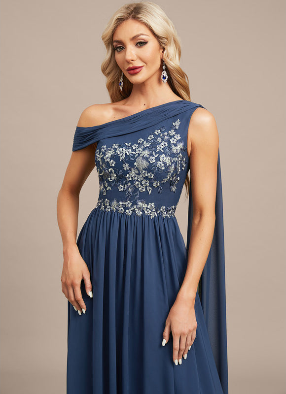 Robe Élégante Col Asymétrique Nuit - gallery 1
