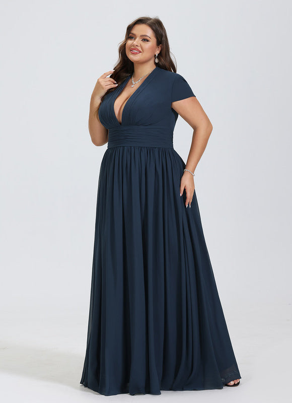 Robe Longue Chic Col V Satinée - gallery 6