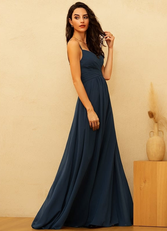 Robe Longue Chic Col V Satinée - gallery 3