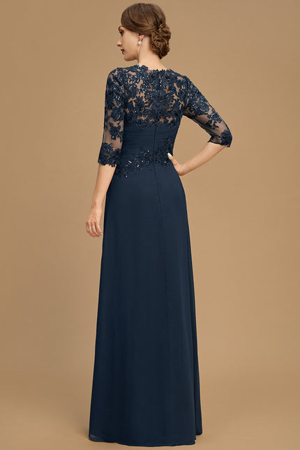 Robe Élégante Dentelle Pailletée Nuit - gallery 1