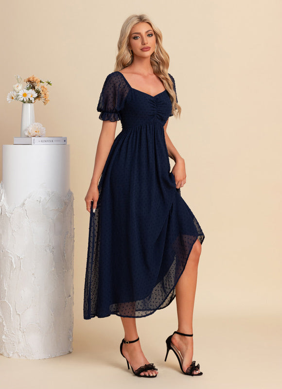 Robe Plumetis Bleu Marine - gallery 5