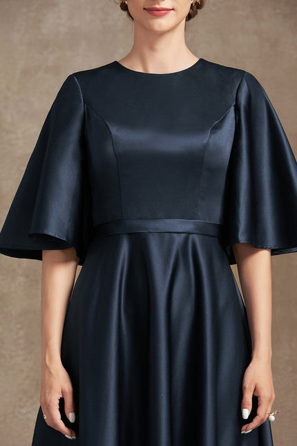 Robe Satinée Élégante Col Rond - gallery 7