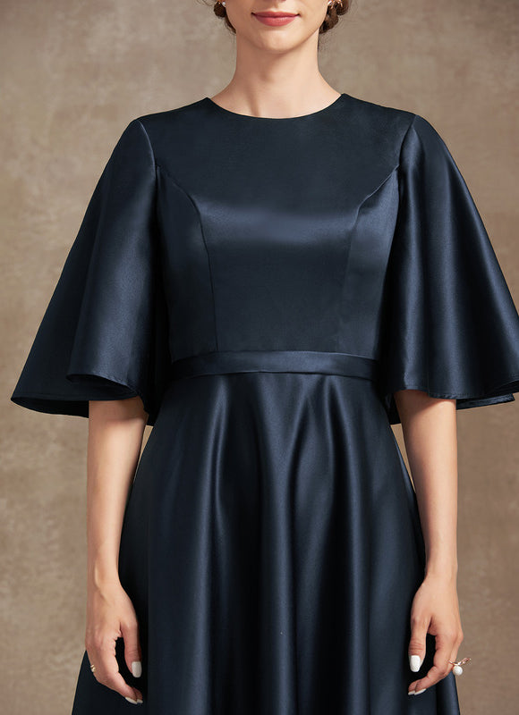 Robe Satinée Élégante Col Rond - gallery 7