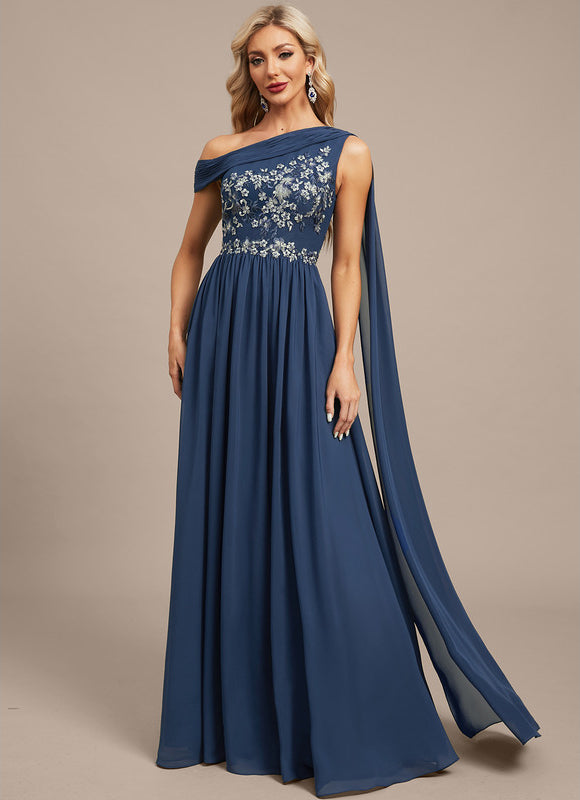 Robe Élégante Col Asymétrique Nuit - gallery 2
