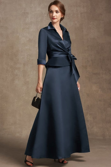 Robe Satinée Élégante Col Nœud - gallery 4