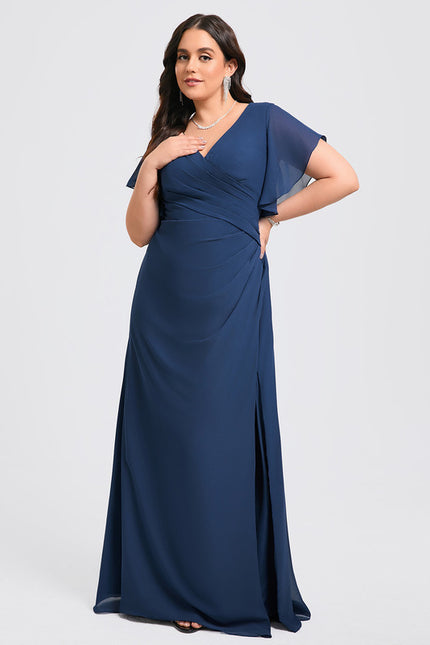 Robe Mousseline Élégante Col V Fendue - gallery 6