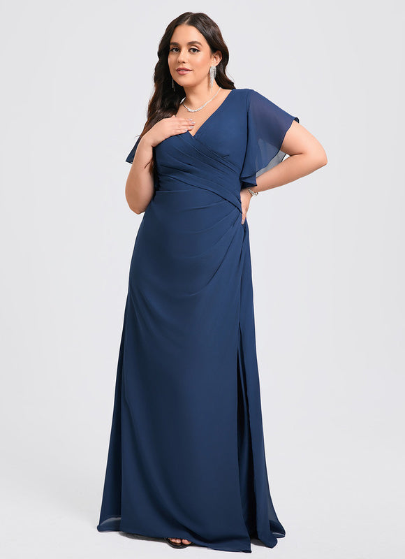 Robe Mousseline Élégante Col V Fendue - gallery 6