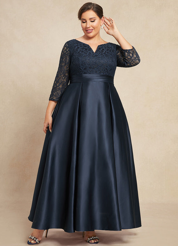 Robe Élégante Satinée Col V Nuit - gallery 8