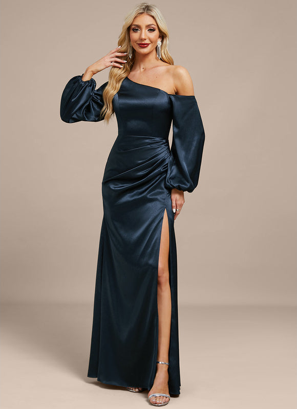 Robe Satinée Sirène Col Unique - gallery 2