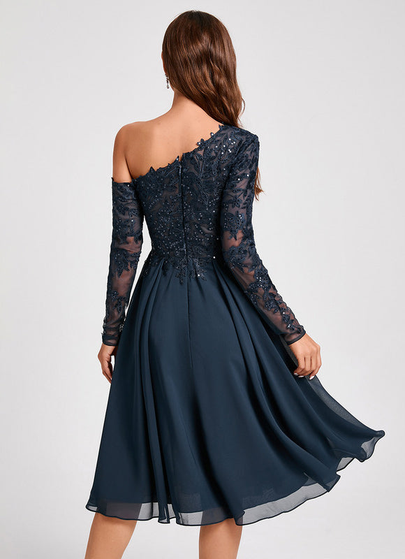 Robe Cocktail Élégante Paillettes Nuit - gallery 5
