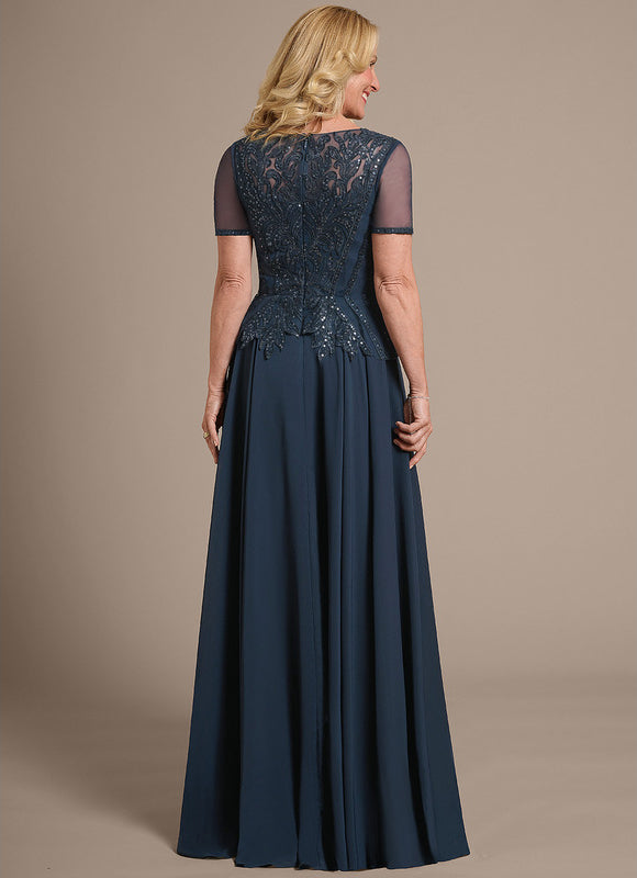 Robe Mère Mariée Bleu Marine Paillettes - gallery 6