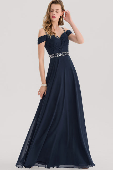 Robe Élégante Col V Paillettes Nuit