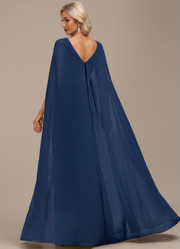 Robe Longue Moulante Bleu Marine Chic - gallery 5