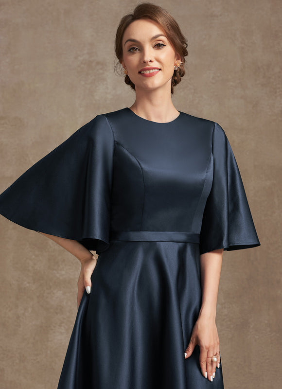Robe Satinée Élégante Col Rond - gallery 2