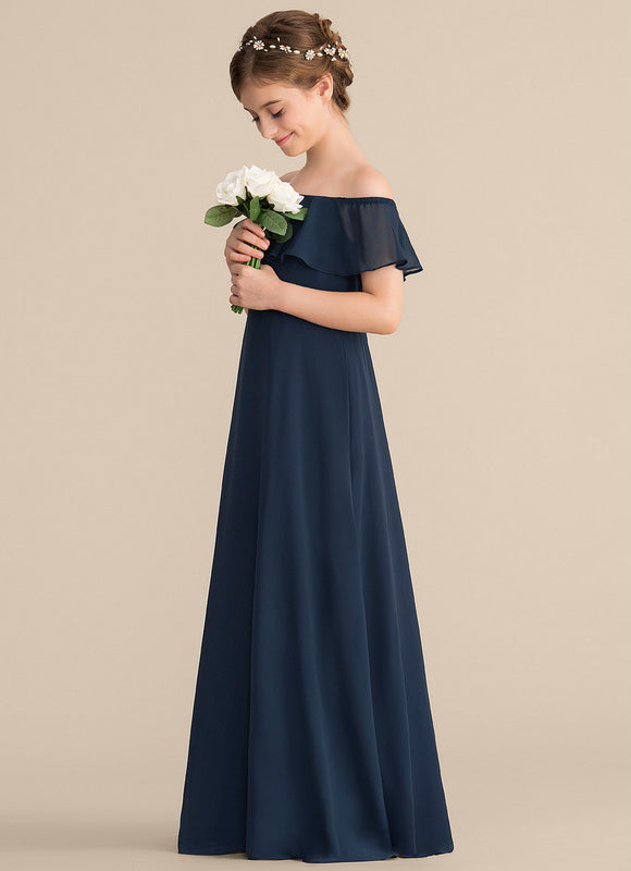 Robe En Mousseline Épaule Dénudée - gallery 1