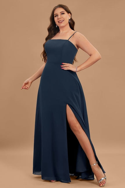 Robe Trapèze Chic Col Carré Fendue - gallery 4