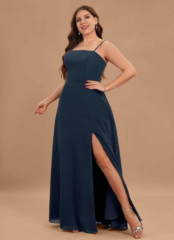 Robe Trapèze Chic Col Carré Fendue - gallery 4