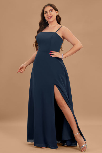 Robe Trapèze Chic Col Carré Fendue - gallery 4
