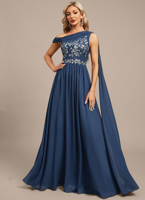 Robe Élégante Col Asymétrique Nuit - gallery 3