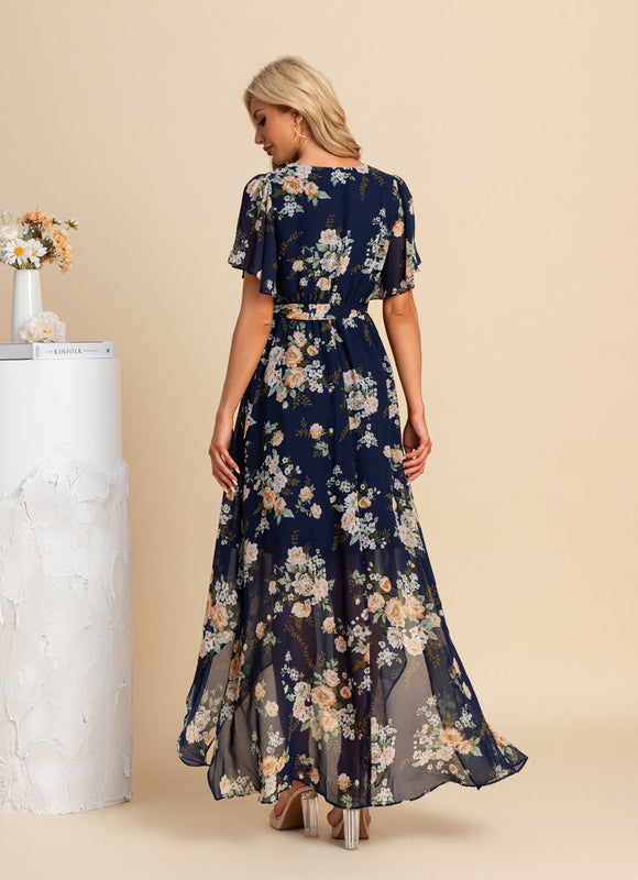 Robe Maxi Fleurie Col V Chic - gallery 1
