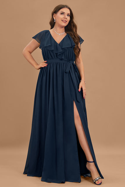 Robe Mousseline Élégante Col V Fendue - gallery 9
