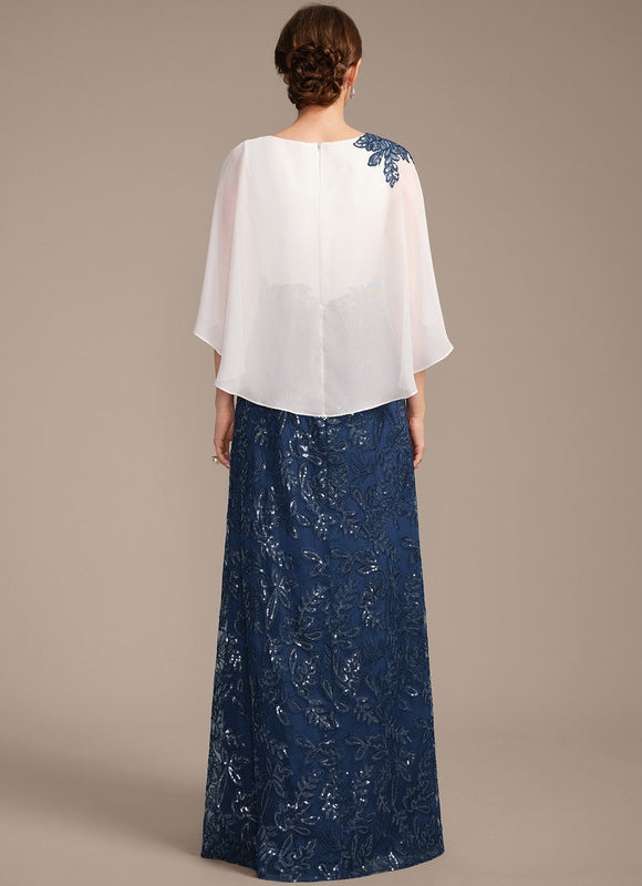 Robe Élégante Paillettes Col Capes - gallery 5