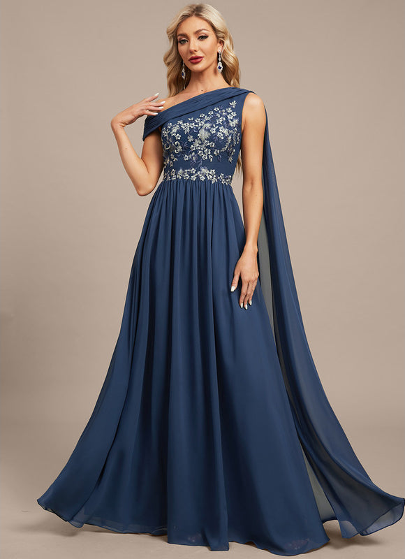 Robe Élégante Col Asymétrique Nuit