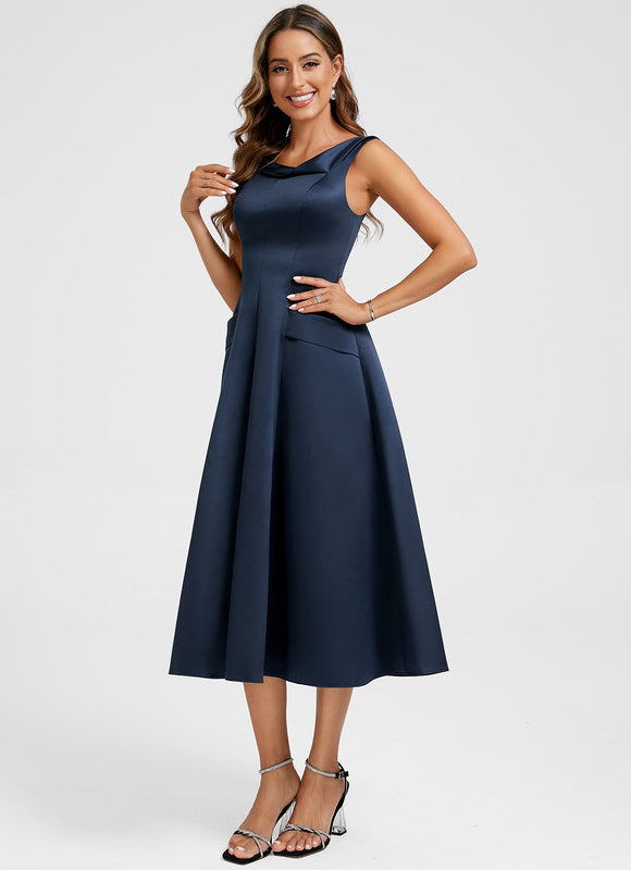 Robe Élégante Bleu Marine - gallery 1
