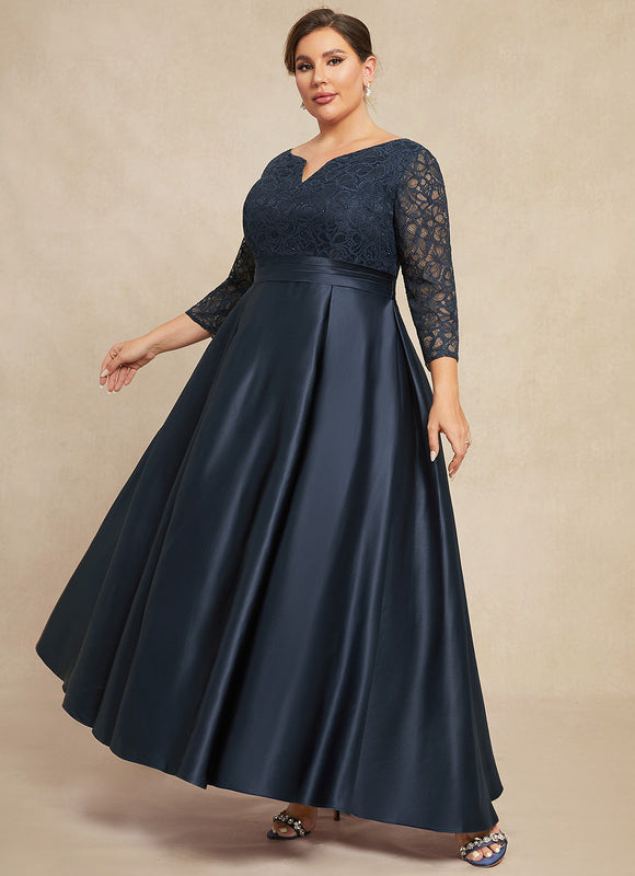 Robe Élégante Satinée Col V Nuit - gallery 6