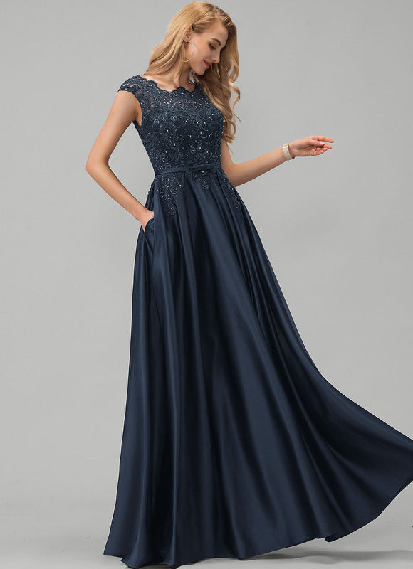 Robe De Bal Satinée Élégante Nuit - gallery 1