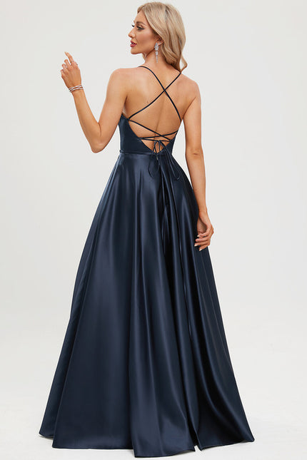 Robe Satinée Élégante Col Épuré - gallery 4