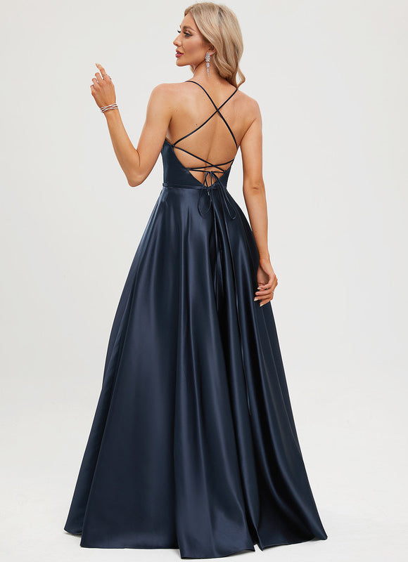 Robe Satinée Élégante Col Épuré - gallery 4
