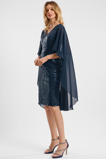 Robe Pailletée Col V Élégante - gallery 2