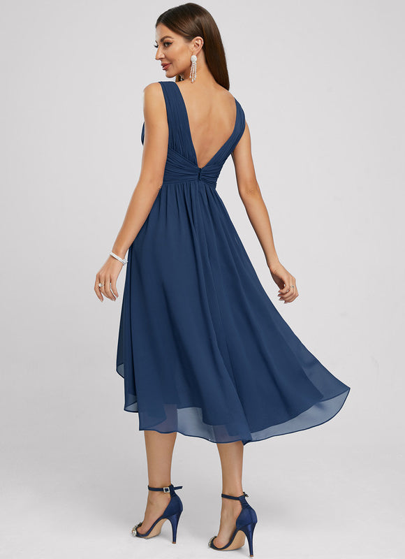 Robe Cocktail Chic Strass Asymétrique - gallery 2