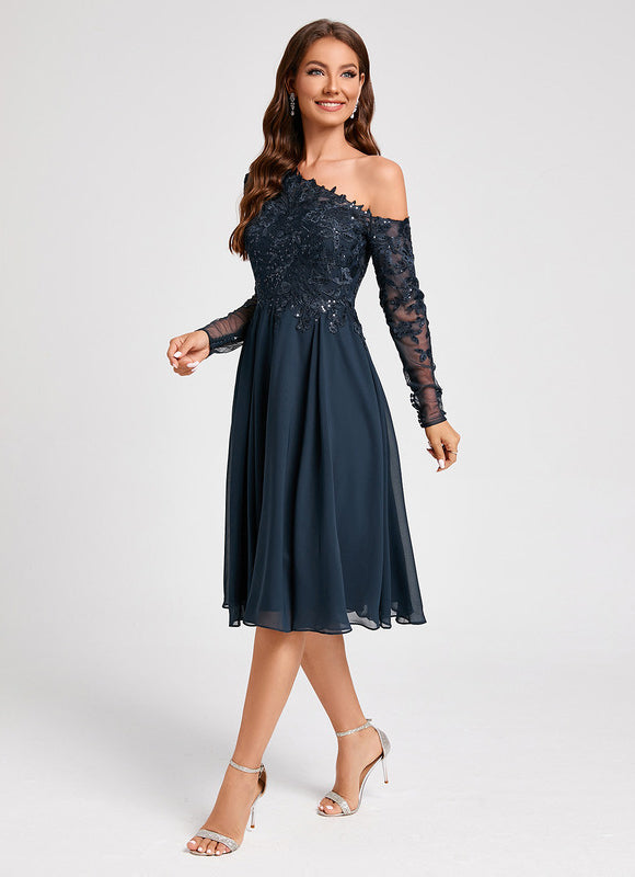 Robe Cocktail Élégante Paillettes Nuit - gallery 4