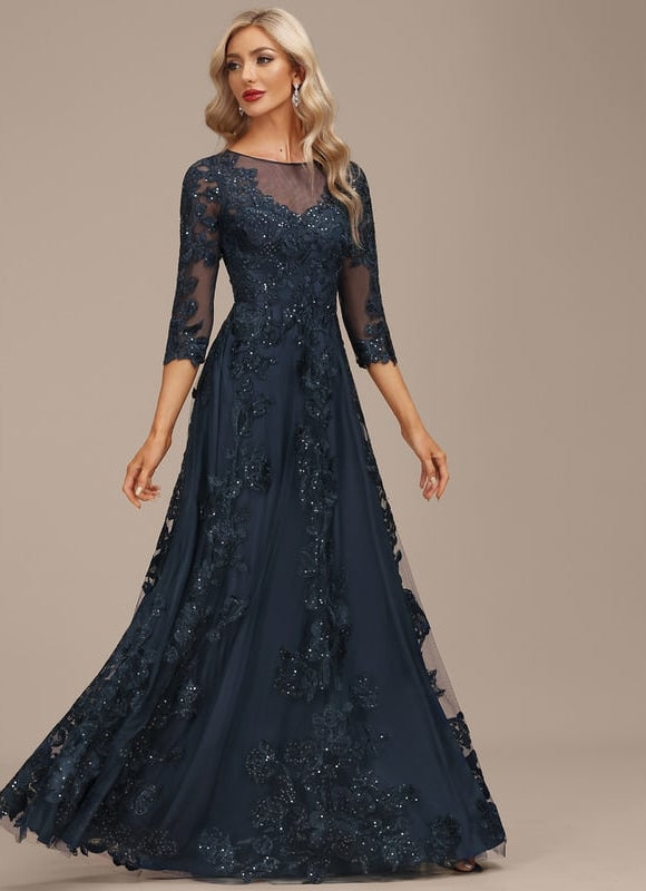Robe De Soirée Tulle Pailletée Élégante - gallery 2