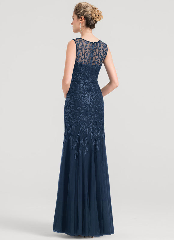 Robe Élégante Tulle Brodé Nuit - gallery 1