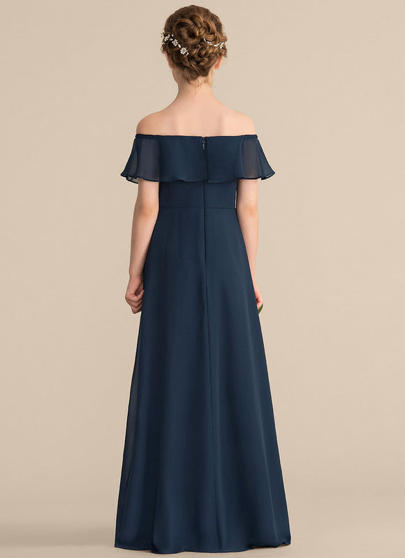 Robe En Mousseline Épaule Dénudée - gallery 2