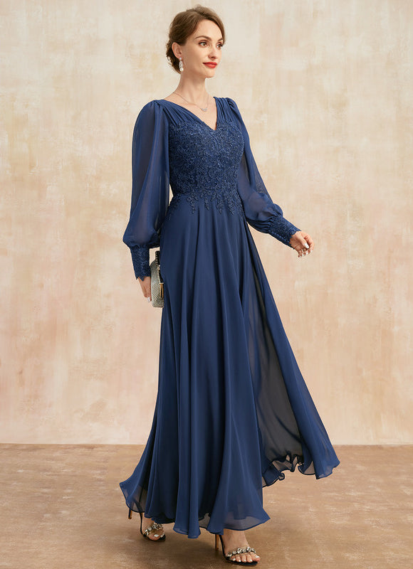 Robe Longue Élégante Col V Satinée - gallery 4