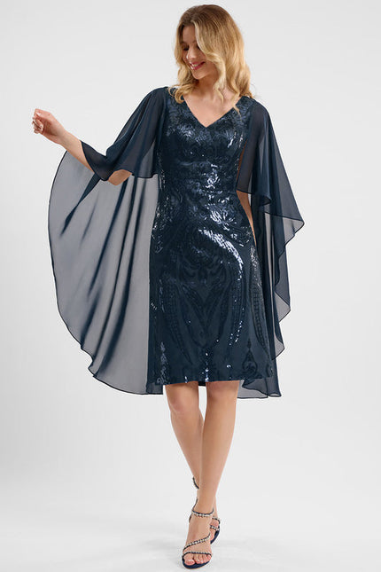 Robe Pailletée Col V Élégante - gallery 3