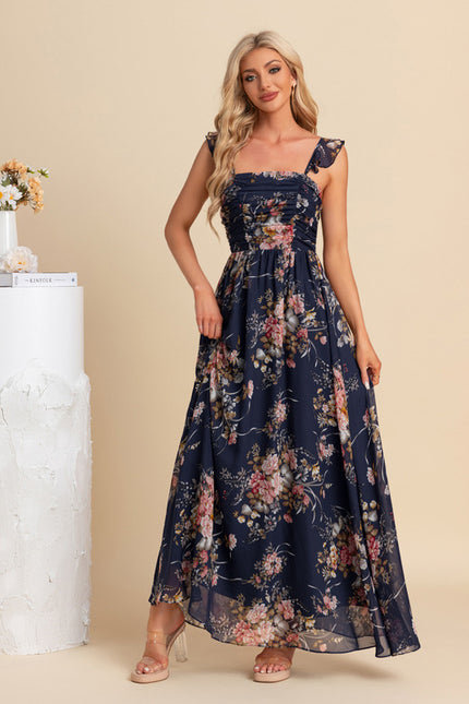 Robe Mousseline Bleu Marine - gallery 6