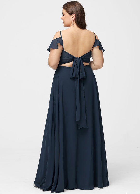 Robe Longue Chic Col V Fendue - gallery 9