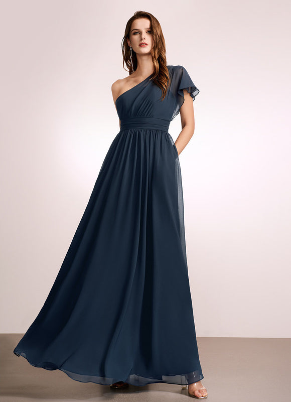 Robe Longue Chic Une Épaule