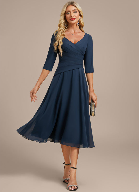 Robe Élégante Col V Fluide
