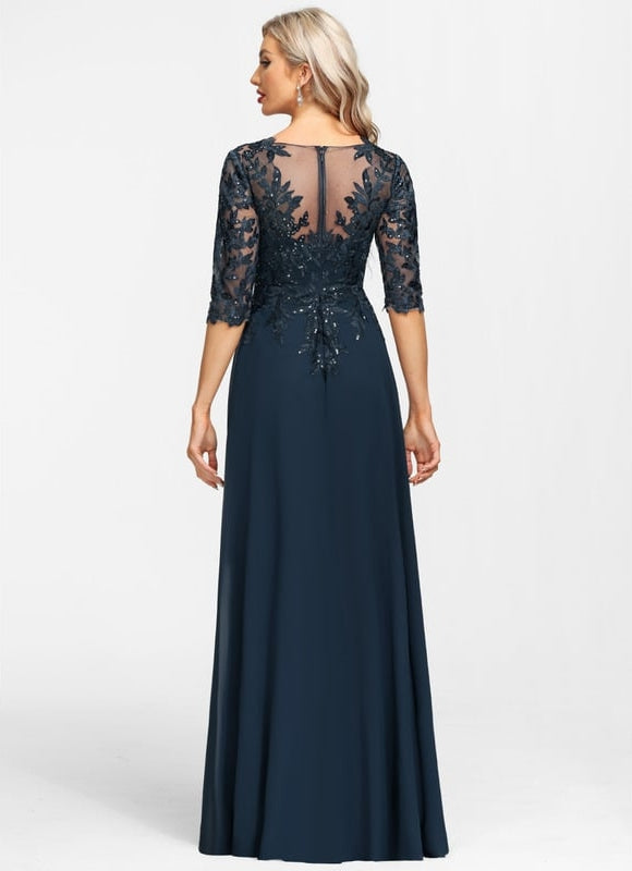 Robe Élégante Paillettes Col V - gallery 6