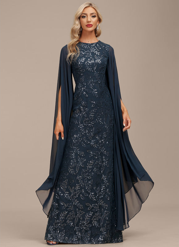 Robe Élégante Pailletée Col Long
