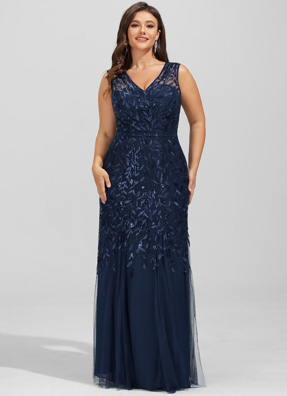 Robe Élégante Tulle Brodé Nuit - gallery 6