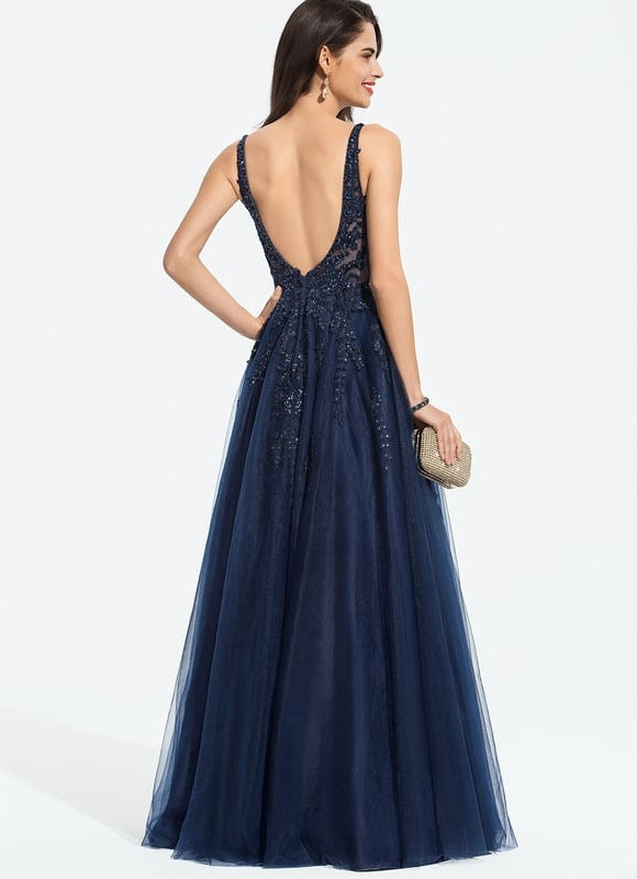 Robe De Bal Tulle Pailletée Élégante - gallery 1